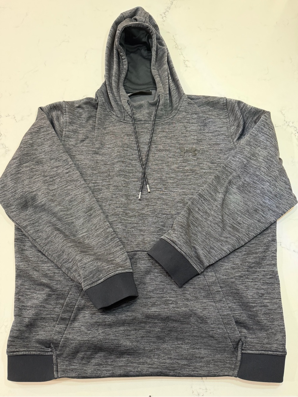 Under Armour ColdGear Mens XL Gray Heathered Pullover Hoodie Sweatshirt - Picture 1 of 6